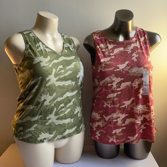 Two Camouflage Tank Tops NWT Old Navy Large - Picture 1 of 7